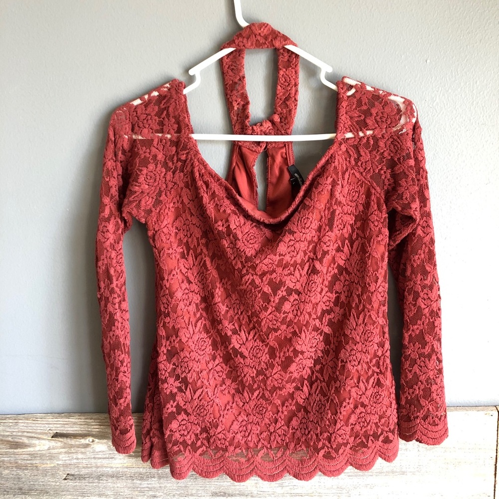 Lace off the shoulder shirt